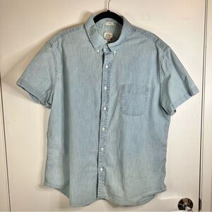 J.Crew Men’s Short-Sleeve Denim Chambray Button-Up Shirt - Size XXL